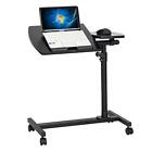 Angle Height Laptop Desk Adjustable Rolling Cart Over Bed Hospital Table Stand
