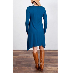 Arabella Long Sleeve Asymmetrical Boho Beach Dress for Men Crossdresser BLUE
