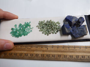 180ct emerald, Demantoid garnet & lapis lazuli untreated gemstone rough lot
