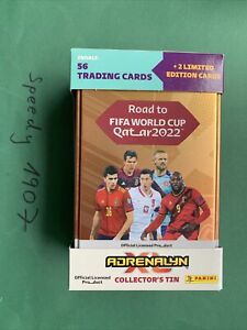 Panini Adrenalyn World Cup 22 Road To Qatar Tin Limited Original Packaging NEW Factory Sealed 2022