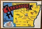 Original Vintage ARKANSAS TRAVEL Water DECAL map wonder state little rock pinup