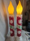 2 Vintage 1973 CHRISTMAS CANDLE NOEL BLOW MOLD EMPIRE Plastic  39