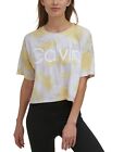 Calvin Klein Womens Activewear Cropped Tie-Dyed T-Shirt,Kensignton,Small