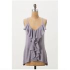 ONE SEPTEMBER For Anthropologie Bisco Falls Light Purple Lilac Ruffled Top M