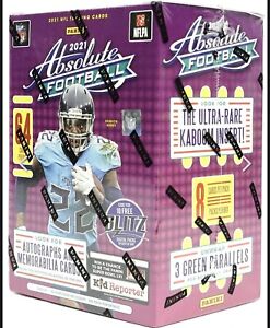 2021 Panini Absolute Football Trading Cards Blaster Box - GREEN Parallels!