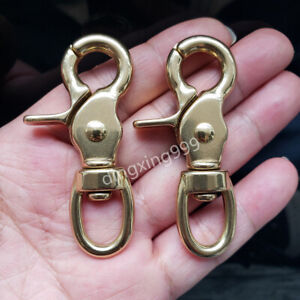 Solid Brass Lobster Clasps Swivel Eye Snap Hook Keychains Bag Trigger Clips