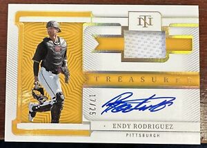 New ListingENDY RODRIGUEZ #17/25 AUTO JERSEY PATCH 2023 NATIONAL TREASURES PITTSBURGH