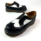 Dr Doc Martens Women Bex Brogue Wingtip Shoes 3989/34 Black White Leather Size 8
