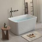 NEW　Freestanding Bathtub with Integrated Seat, Acrylic Stand Alone Soaking Tub