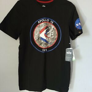 Alpha Industries Apollo 15 1973 NASA T-Shirt Black size XS