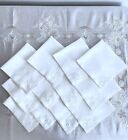 Madeira White Linen Tablecloth 12 Napkins Embroidered Lace Mums Grapes 102 X 70