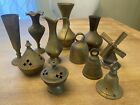 New ListingLarge Lot of 11 Antique Vintage Brass Collectible Items: Bells, Vase, etc