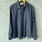 Barbour Shirt Mens Medium Chambray Blue Business Casual Long Sleeve Button Down