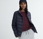 Uniqlo Ultra Light Down Puffer Jacket Navy Blue Packable Parka Women Size L NWT