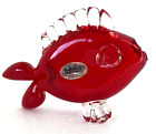 Blenko Glass Fish - Ruby with Crystal Fins
