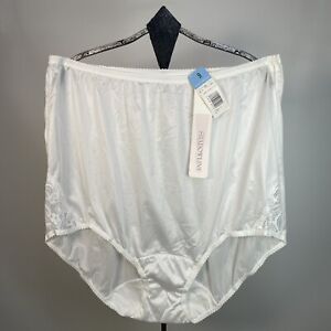 Vtg Shadowline Nylon Panties Semi Sheer Lace Accents White Sz 9 NWT