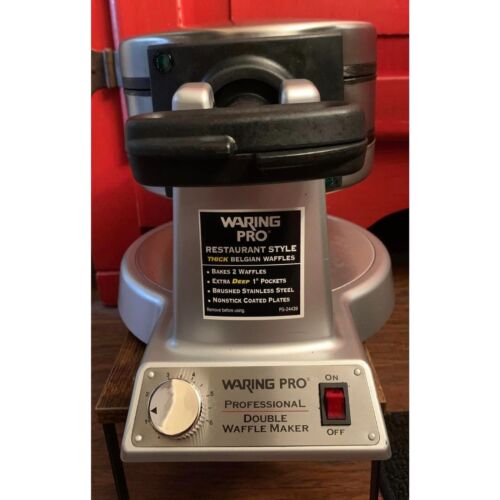 Waring Pro WMK600 Professional Double Belgian Waffle Maker Tested Works Clean
