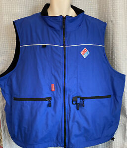 DOMINOS PIZZA DELIVERY VEST, ZIP FRONT, FLEECE LINED, 4X. VGC.               HNG