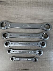 CRAFTSMAN Double Box End Ratchet Wrench Lot of 5 Wrenches 1/4, 3/8, 1/2, 5/8 +
