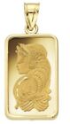 10 Gram Pamp Suisse .999 Lady Fortuna Bar Pendant 27MMX16MM Encased in 14k Gold