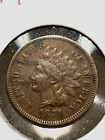 Scarce AU 1874 Indian cent ... tough to find this nice ( item #3J60A )