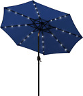 Blissun 9 ft Solar Umbrella 32 LED Lighted Patio Umbrella Table Market Umbrella