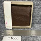 Men's Leather Fossil Wallet Brown Trifold NWT Trifold Flip ID Monogramed