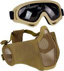 Airsoft Protective Gear Set Half Face Mesh Mask Ear Protection Tactical goggles