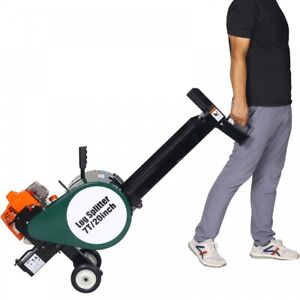 Double Flywheel Electric Gas Log Splitter 7-Ton Compact with Auto Return 20in