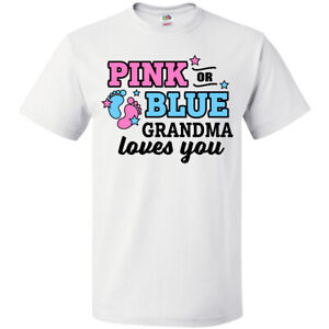 Inktastic Pink Or Blue Grandma Loves You T-Shirt Reveal Party Announcement Love