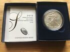 2015 W American Silver Eagle Dollar Coin With OGP & COA Burnished