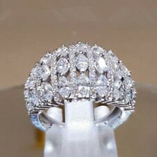 Gorgeous Cubic Zirconia 925 Silver Rings Women Jewelry Wedding Gift Size 6-10