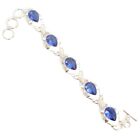 Scenic Blue Tanzanite Gemstone 925 Sterling Silver Jewelry Bracelets Size 7-8