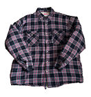 Wrangler Mens Shirt Jacket XL Sherpa Fleece Lined Flannel Plaid Black Gray