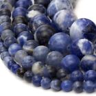 Natural Sodalite Beads Round 15” Strand Jewelry Making 4mm 6mm 8mm 10mm 12mm