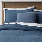 New Listing8pc Queen Waffle Weave Comforter & Sheet Set Blue - Threshold™