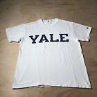 Vtg Champion Yale University White Single Stitch Logo T Shirt - XL 100% cotton