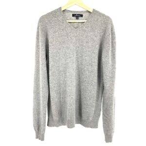 Marc Anthony Men’s Gray Cashmere Sweater V-neck Pullover Long Sleeve Sz L