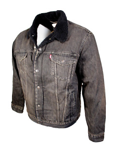 New LEVI'S Size XXL Original Sherpa Trucker Black Wash Men's Jacket MSRP $98