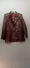 Vintage Etienne Aigner Women's Leather Blazer Jacket Sz 8 Burgundy Ox Blood READ