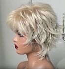 Short Blonde Pixie Cut Wigs for White Women Full Layered Natural Wavy Synthetic