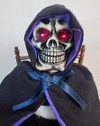 Vintage 1997 Telco Grim Reaper Animated Halloween Figure Stands Talks Eyes Flash