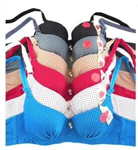 Lot 6 Lace Push Up BRAS Sexy 3 Hook Multi-Color Underwire B C Cup #99819