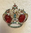 Vintage Coro Craft Crown Pin Brooch
