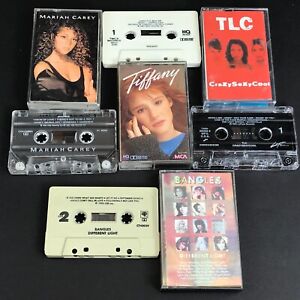 80s & 90s Lot of 4 Cassettes Mariah Carey - Tiffany - TLC - Bangles