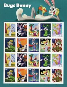 US MNH # 5494 - 5503a  BUGS BUNNY 2020  SHEET OF 20 FOREVER STAMPS