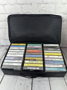 Lot Of 30 Gospel Southern Gospel Cassette Tapes With Black Case Logic Storage