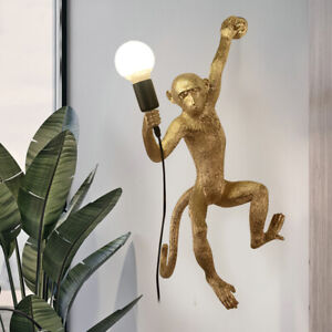 Monkey Wall Lamp Vintage Resin Wall Light Table Light Sitting Monkey Lighting