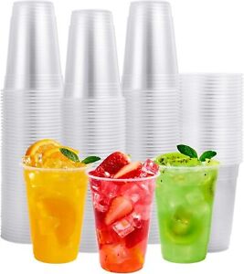 200 Pcs Clear Plastic Cups Disposable Plastic Clear Cups Drinking Cups 16 Oz