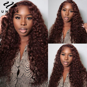 Malaysian Reddish Brown Water Wave 13x4 HD Lace Front Human Hair Wig Pre Plucked